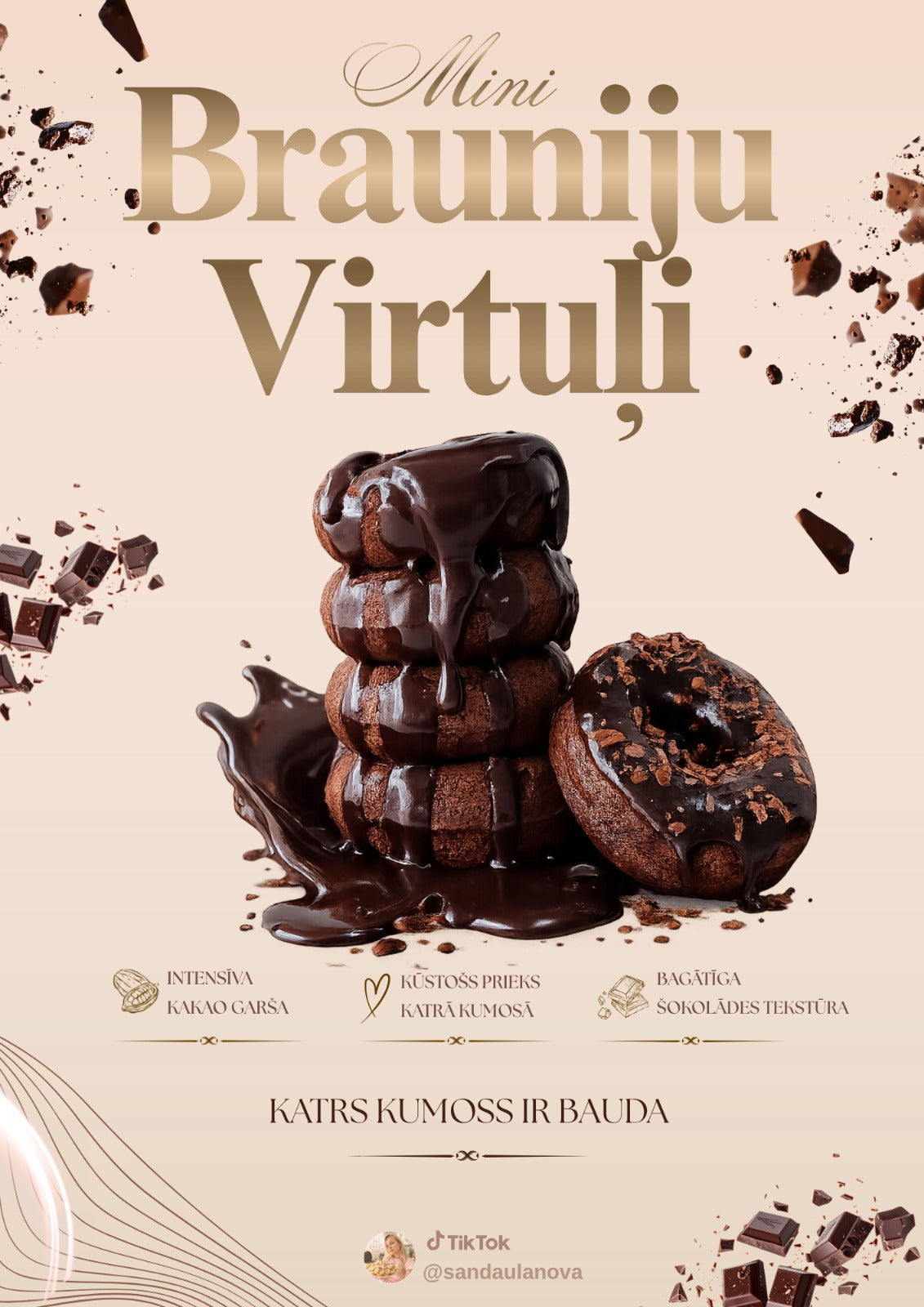 Šokolādes Braunija mini Virtuļi