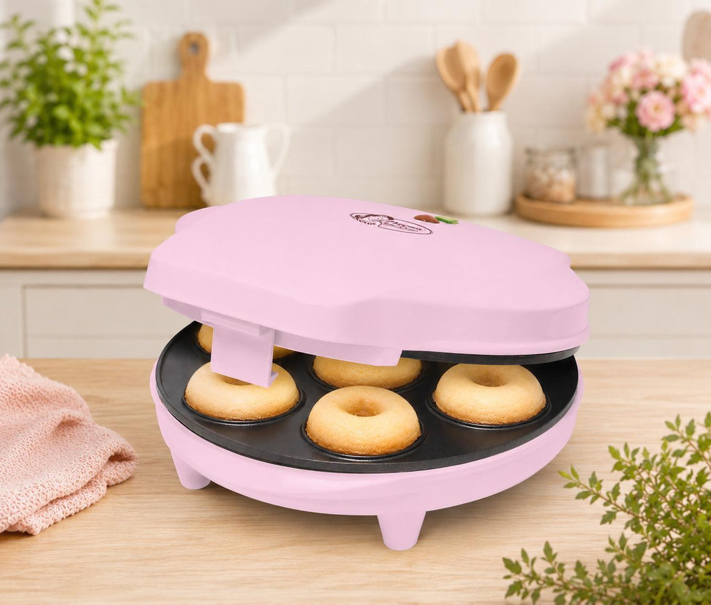 Bestron Mini Virtuļu panna, rozā krāsā + Bestron Mīklas dozators
